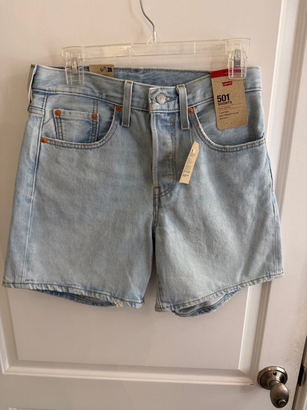 Levi's Light Blue High-Rise Denim Shorts - Women